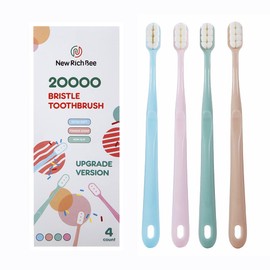 newrichbee newrichbee [Upgrade Version 4 Pack Micro Nano Extra Soft Toothbrush for Adult,20000 Bristle Toothbrush,Soft Bristle Toothbrush for Sensitive Teeth or Gum Clean Effectively