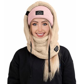 OWNGIGI Balaclava Winter Ski Mask for Men and Women Cold Weather Fleece Windproof Face Cover Warmer Scarf Sherpa Hood