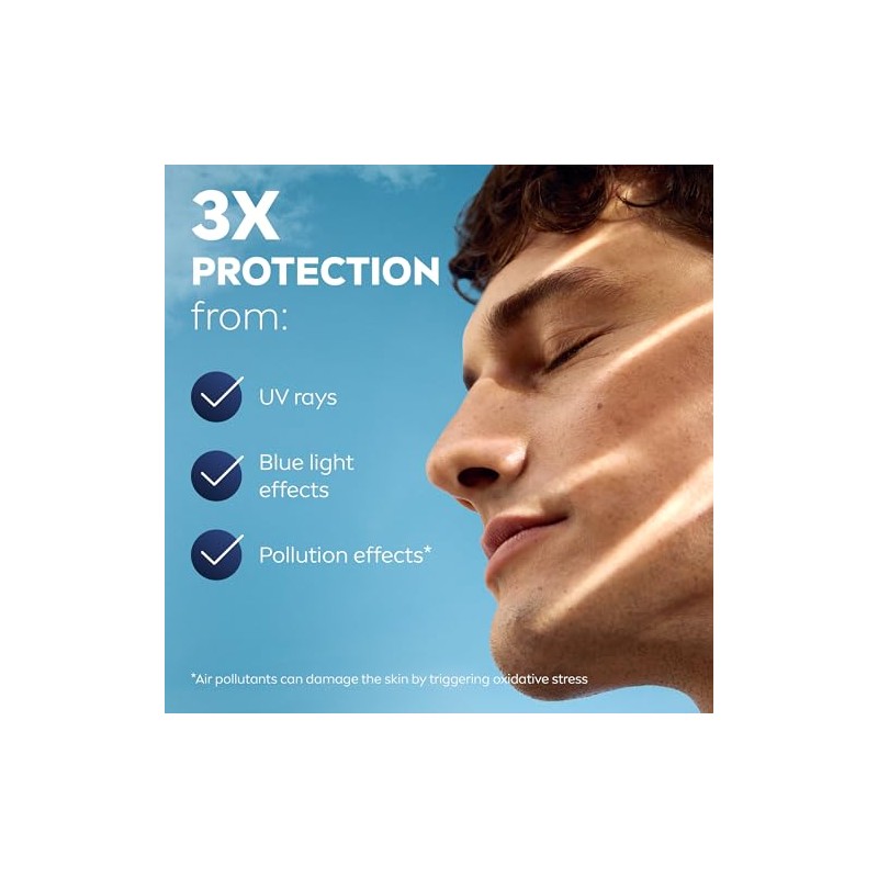 NIVEA MEN Sensitive Daily Protect Moisturiser SPF 30 (50ml), Moisturising