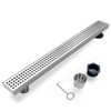 Elefloom Offset Linear Shower Drain, Shower Drain 60 inch with