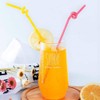 Flexible Straws, Happybase 200pcs Colorful Disposable Plastic Long Plastic Drinking
