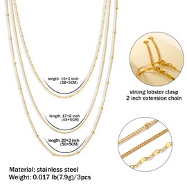 Elegance 11 designs Gold Thin Chain Layered Necklaces For Women Non Tarnish,18k Gold Plated Stainless Steel Dainty Waterproof Gold Necklace Set Stack For Women Gifts Jewelry