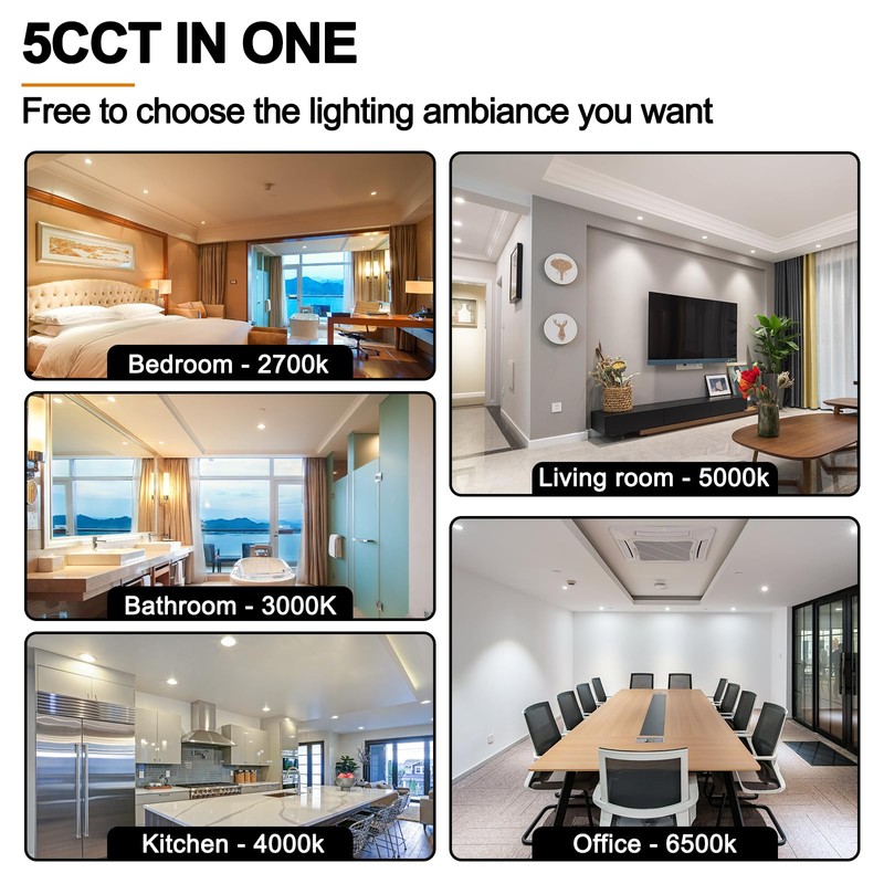 RGB LED Downlights for Ceiling Recessed Ceiling Spotlight with Remote