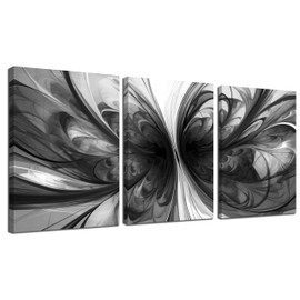TYTAUPT Black and White Pictures for Wall,Abstract Canvas Wall Art for Living Room,3 Piece Wall Art Bedroom 12 x 16 Inch Each Panel