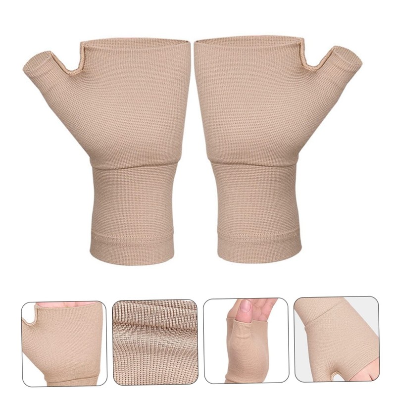 TOVINANNA 1pair Fingerless Compression Gloves Elasticity Pressure Gloves for Enhanced