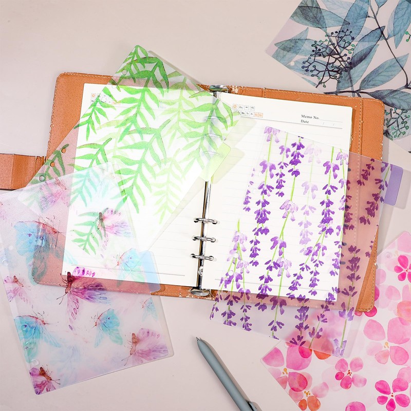 12 PCS Binder Index Dividers, A5 Floral Planner Binder Dividers