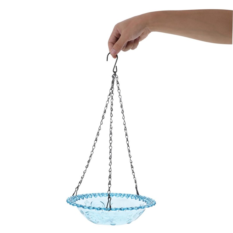 Gatuida Hanging Bird Feeder Bowl with Iron Chain Durable Weather