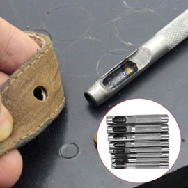 9Pcs Hollow Leather Hole Punch Set, 2.5-10mm Carbon Steel Heavy Duty Round Punch Tool for Belts, Watch Bands, Leather, Paper & Plastic | Durable & Easy to Use