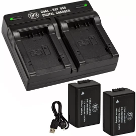 BM 2X DMW-BMB9 Batteries & Dual Charger for Lumix DMC-FZ48 FZ60 FZ70 FZ100 FZ150