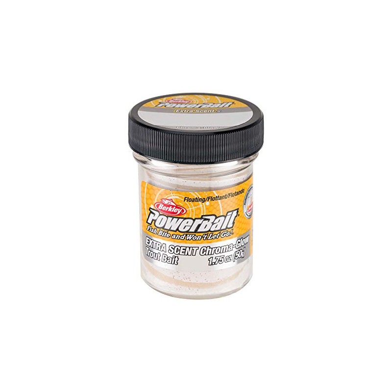 Berkley PowerBait Glitter Chroma-Glow Fishing Dough Bait, Mallow Glow Red