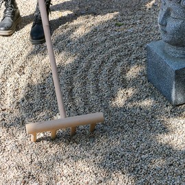 Outdoor Zen Garden Rake Large - Japanese Rock Sand Garden Zen Rake Tool Accessories - Full Size 48" Long 4 Tines Solid Beech Wooden
