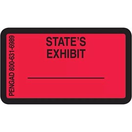 Pengad STATE'S EXHIBIT Preprinted Labels 7/8 X 1-1/2 Red 480 labels