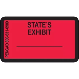 Pengad STATE'S EXHIBIT Preprinted Labels 7/8 X 1-1/2 Red 480 labels