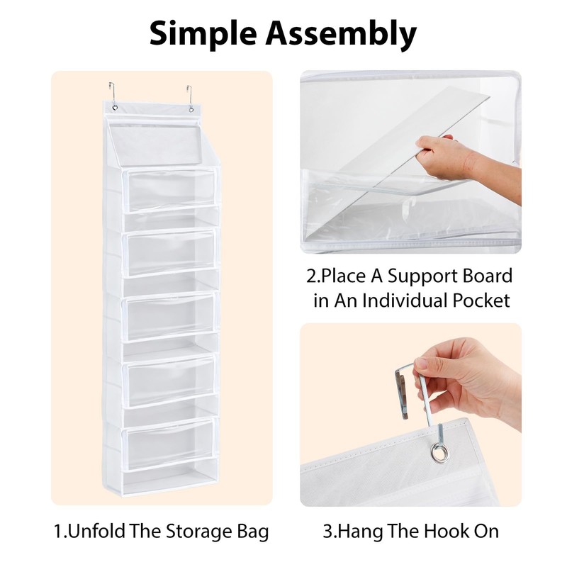 Bounlgsr 6 Large Hanging Yarn Storage Organizer with Double Zippers,10