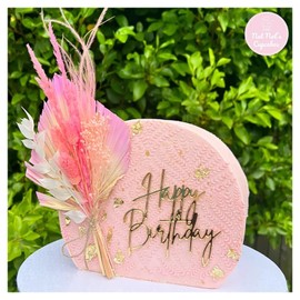 QPARTYFIRE 1PCS Happy Birthday Cake Topper,Gold Mirror Acrylic Happy Birthday Cake Sign Decorations,Happy Birthday Cake Charm Supplies for Birthday Party Cake Dessert