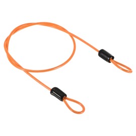 PATIKIL Security Steel Cable 2.5mm x 0.5m/1.64ft Coated Luggage Lock Wire Rope with Double Loop Orange