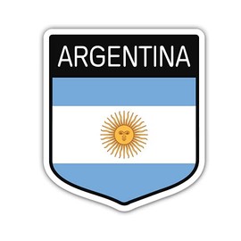 Squiddy Argentina Flag Shield - Vinyl Sticker for Car, Laptop, Notebook (5" high)
