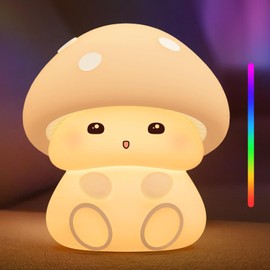 Mushroom Night Light for Kids Room 7 Colors 3 Brightness Nuresery Lights