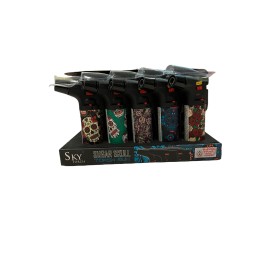 Eagle Sky Torch SUGAR SKULL Gun Jet Lighter Butane Refillable Assorted  Lot of 8