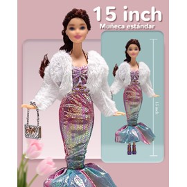 Walenbily 34 Pieces Doll Clothes Accessories 30 cm Doll Party Dress Up Set for 11.5 Inch Doll Dresses