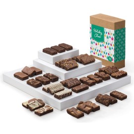Fairytale Brownies Holiday Cheer Sprite 36 Gourmet Chocolate Food Gift Basket - 3 Inch x 1.5 Inch Snack-Size Brownies - 36 Pieces - Item CR236HC