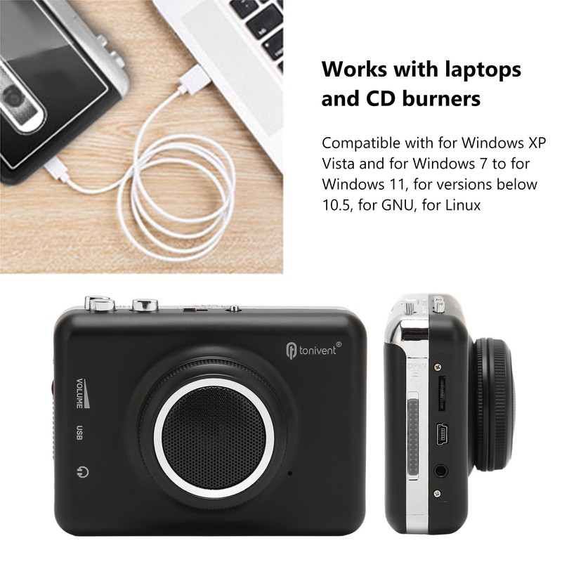 Cassette Players Upgrade Portable USB Tape to MP3 Converter with