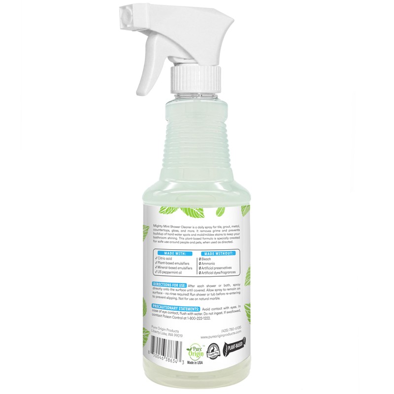 Mighty Mint Shower Cleaner, Non-Toxic, No-Rinse, No-Scrub, Daily Spray for