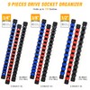 GOOACC Socket Organizer ABS Socket Holder Set 1/4" 3/8" 1/2"
