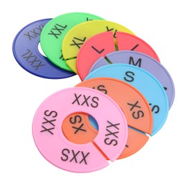Caishun 8PCS Clothes Divider Hanger Size Sort Wardrobe Round Hanger Divider 2XS 3XL 3.5in Colourful Size Divider Plate Wardrobe Sort Clothing Display Size Circle