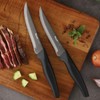 Wanbasion Black Non Serrated Steak Knives Set, Steak Knife Set