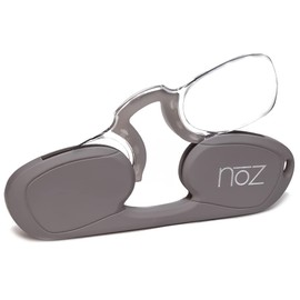 Calabria Noz Nose Pinching Armless Reading Glasses +3.00 Gray Men Women Keychain Case Pocket Readers Mini Slim Thin Compact