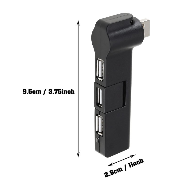 ECSiNG USB Extender Hub 4 Port 180° Rotation USB Hub