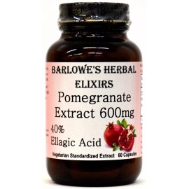 Barlowe's Herbal Elixirs Pomegranate Extract | 40% Ellagic Acid | Stearate Free | Bottled in Glass