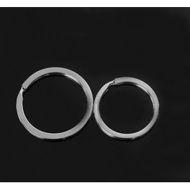 50PCS Ф30MM/35MM Silver Stainless Steel Round Key Rings Flat Split Keychain Keys Holder for DIY Hand Arts Craft (Ф30mm)