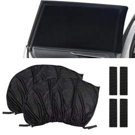 MAEZOE Car Window Shade for Baby, 2 Pack Universal Rear Sun Shades with UV Protection, Breathable Soft Nylon Mesh Window Screen Covers Car Privacy Shades Fit for 99% Cars, SUVs (Max 31.5"x59")