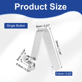 sourcing map 20pcs Single Button Kayak Paddle Snap Spring Clip 6x8.5x34mm 65Mn Spring Steel V-Shaped Hollow Lift Telescopic Locking Tube Pole Clips for Tent Umbrella Camping