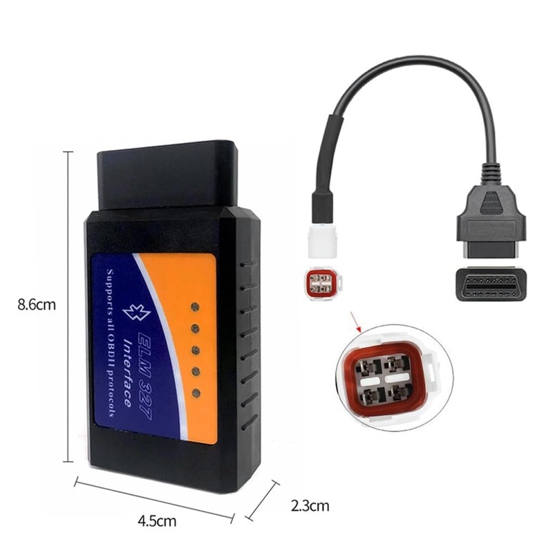 Comforty OBD2 Bluetooth Adapter (V1.5) + 4-Pin OBD2 Diagnostic Cable