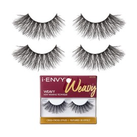 i-ENVY 2 Pairs False Eyelashes Natural Fullness Lightweight Lashes Textured 3D Effect Unique Woven Pattern Lashes (05)