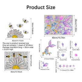 Landrain Pack of 2 Children's Window Stickers, Suncatcher Stickers, Colourful Window Decoration