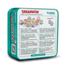 FlexiQ Takamachi Dice Game, Board Games for the Whole Family, Travel Games for 2-4 People, 5 Minutes Playing Time