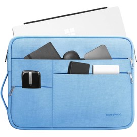 Omnpak Surface Pro 11 Case,13 inch Laptop Sleeve for Surface Pro 12/11/10/9/8/X/7/6/5/4/3 with Multi-Pocket and Side Handle Strap,Water-Resistant Laptop Carrying Bag