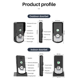 Intercomunicador Inalámbrico Timbre H8 1V2 Intercomunicador de Voz Inalámbrico de Ultra Largo Alcance Intercomunicador de 2 Vías