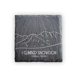 I Climbed Snowdon Laser Engraved Slate Coaster | National Three Peaks Coasters | Slate Mountain Coaster