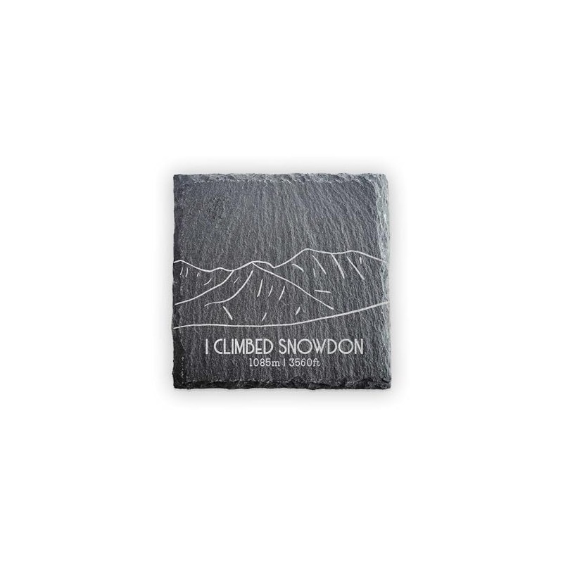 I Climbed Snowdon Laser Engraved Slate Coaster | National Three