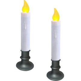 LINCOUNTRY. Battery Operated Window Candles Dusk to Dawn, Christmas Window Battery Operated Taper Candles with Timer, LED Candlesticks with Holder for Halloween Home Décor