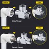 4 Pieces 3 Way Shower Arm Diverter Valve Component, G1/2"