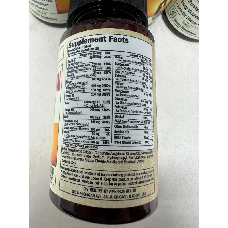 Vimerson Health Multivitamin For Women Dietary Supplement 120 Tablets 30/Bottle