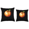 Persimmon Fruit Pixel Art Throw Pillow