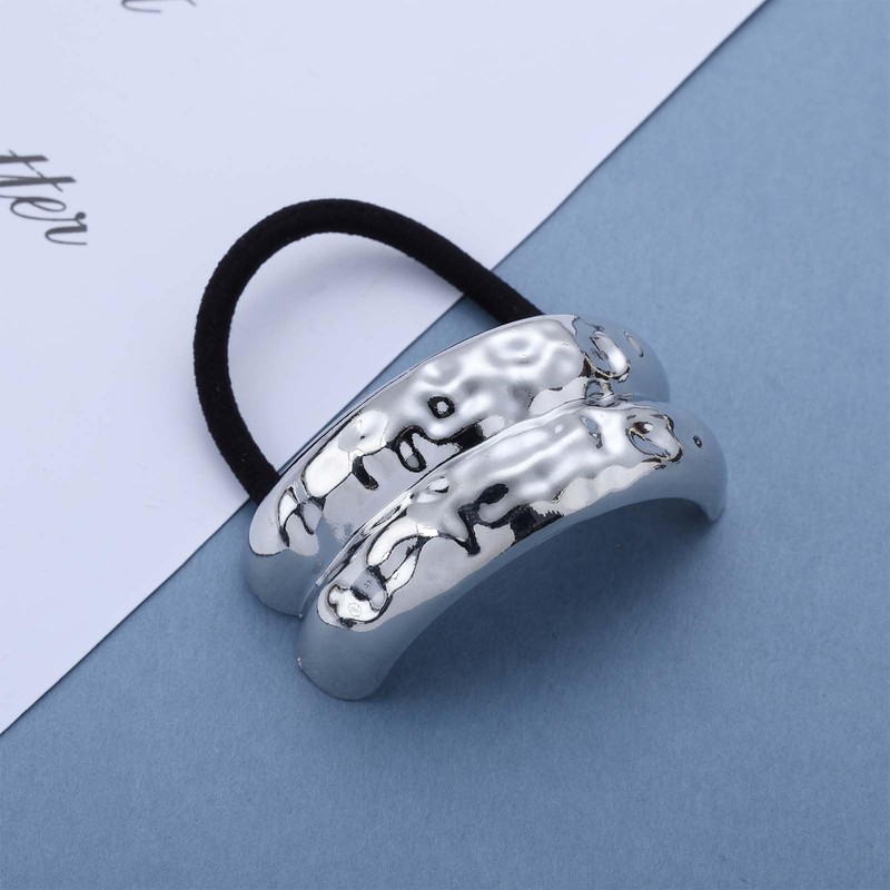 Cybche Silver Metal Hair Ties Band - 1 Count (Pack