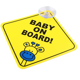 Jopto 3Pcs Baby On Board Sign for Car Warning Safety Suction Cup Sucker Sticker Waterproof Notice Board for Drive, Removable